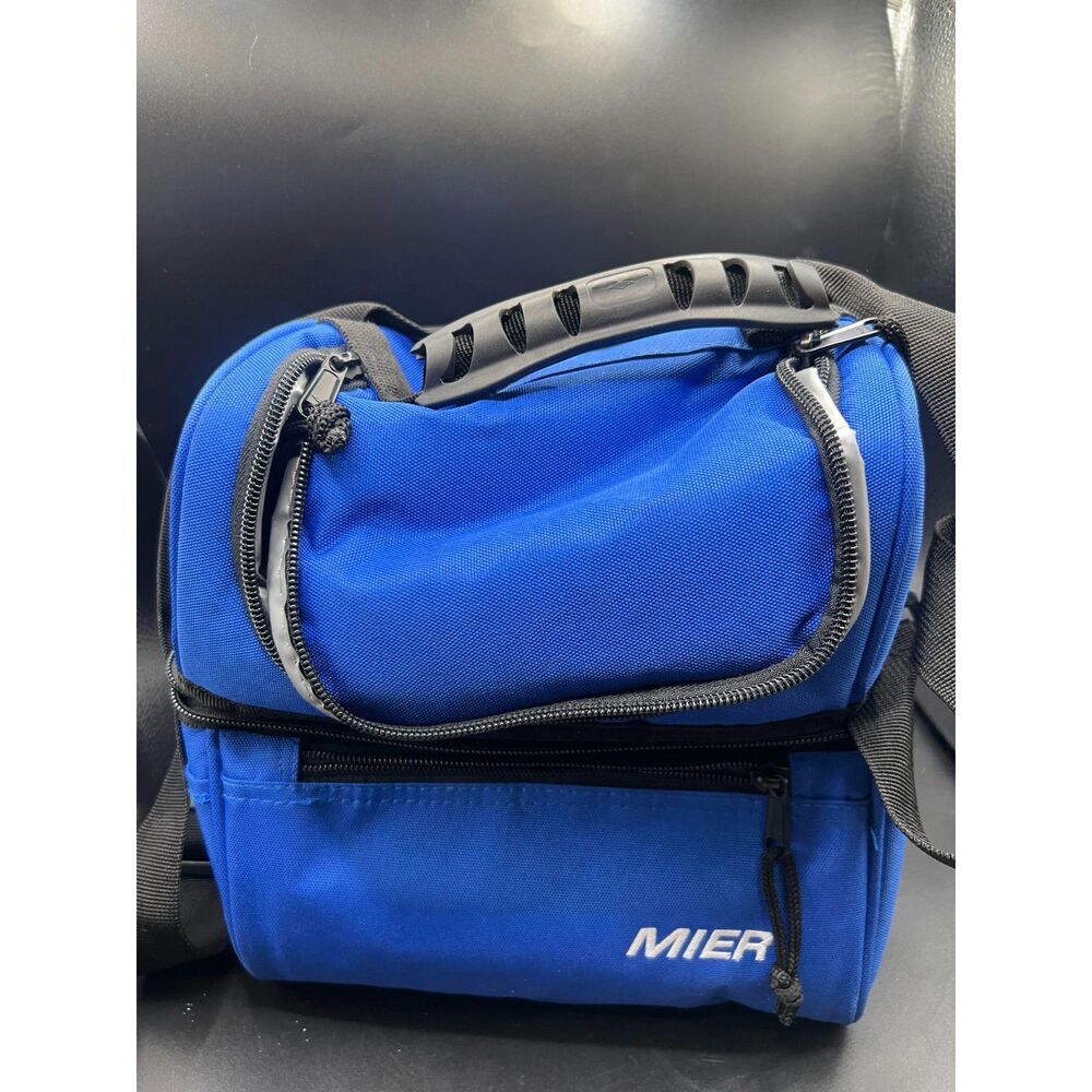 MIER Adult Lunch Box Insulated Lunch Bag Blue Large Cooler Tote Bag l Men Women